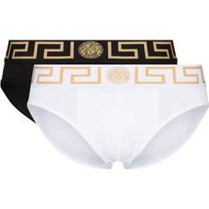 Versace Greca Border Briefs 2-pack - Black/White