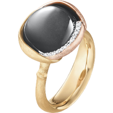 Svart Ringar Ole Lynggaard Lotus Ring 3 - Gold/Rose Gold/Black/Diamonds