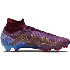 Nike Purple Soccer Shoes Nike Zoom Mercurial Superfly 9 Elite KM FG - Dark Beetroot/University Blue/Vivid Purple/Metallic Vivid Gold