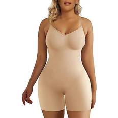 Breathable Bodysuits Shaperx Seamless Full Body Tummy Control Bodysuit Shapewear - Beige