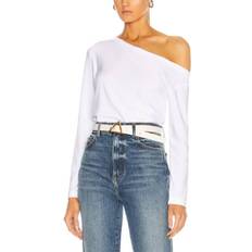 Norma Kamali Long Sleeve Drop Shoulder Top - White