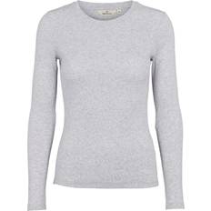 Basic Apparel Overdele Basic Apparel Ludmilla Long Sleeve T-shirt - Light Grey Melange