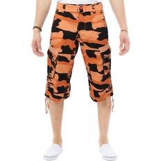 Camouflage - Men Shorts XRay Mens Belted Long Cargo Shorts - Orange Camo