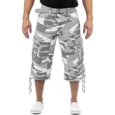 XRay Mens Belted Long Cargo Shorts - White Camo