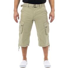 XRay Mens Belted Long Cargo Shorts - Stone
