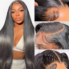 13x6 lace front wigs TTSMINS 13x6 Straight Lace Front Wigs 24 inch Natural Black