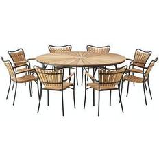 Skargaarden Kerteminde Ø170 - Teak/Anthracite Havemøbelsæt, 1 borde inkl. 8 stole