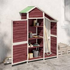 vidaXL redskabsskur 120x53,5x170 massivt fyrretræ mokkafarvet (Areal )