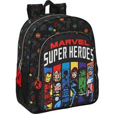 Negro Mochilas escolares The Avengers Mochila Junior Safta Adaptable A Carro Súper Héroes