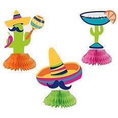 Unique Party 73449 Mini Boho Fiesta Table Decorations, Pack of 3