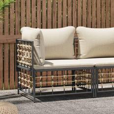 Beige Modular Sofa vidaXL Garten-Ecksofa mit Beige Kissen Poly Rattan Modulsofa