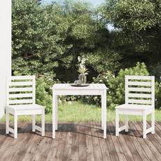 vidaXL 3-Tlg Garten-Bistro-Set Massivholz Kiefer Café-Set, 1 Tisch einschl. 2 Stühle