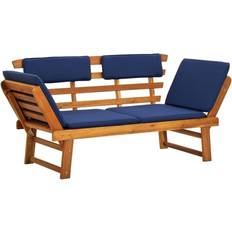 Bleu Bancs de Jardin vidaXL Bois Solide d'Acacia Patio Bench 2-in-1 Blue Banc de Jardin