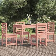 vidaXL 5-tlg. Massivholz Essgruppe, 1 Tisch einschl. 4 Stühle