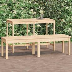 vidaXL À 2 Places 159.5x44x45 cm Bois Massif De Pin Natural Pine Banc de Jardin