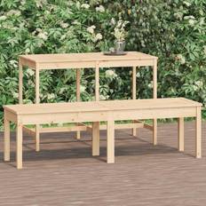 VidaXL Garden Benches vidaXL natural pine, 159.5 Picnic Garden Bench