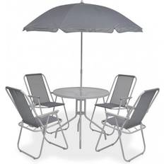 Grå Spisegrupper ute vidaXL 6 Patio Dining Set