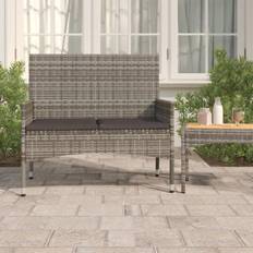 Rattan Sintetico Panchine da Giardino vidaXL Panca A 2 Posti Con Cuscini In Polyrattan Grigio Panchina da Giardino