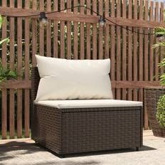 vidaXL Centrale da Giardino con Cuscini in Polyrattan Marrone Divano Modulare