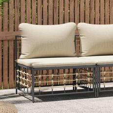 Beige Modulaire Banken vidaXL Tuinmiddenbank Met Beige Kussens Poly Rattan