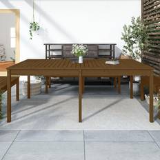 vidaXL Table De Jardin Marron Miel 203.5x100x76 cm