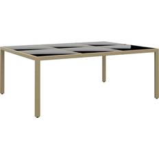 vidaXL Mesa Jardín Vidrio Templado 200x150x75 cm - Beige