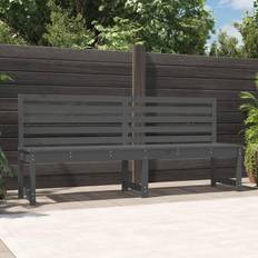 vidaXL Madera Maciza Pino Gris 201 cm Banco de Jardín