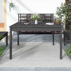 vidaXL Mesa De Jardín Madera Maciza Pino Gris 121x82.5x76 cm