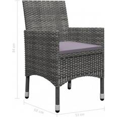 vidaXL Mobili Giardino 9 pz Polyrattan e Vetro Grigio Set da pranzo per patio, 1 Tavolo incluso 8 Sedie
