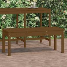 vidaXL marron miel 109x44x45 cm bois de pin massif Banc de Jardin