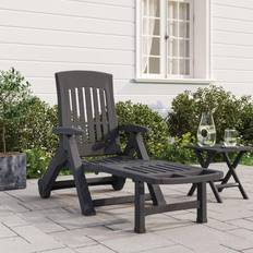 Grey - Plastic Sun Beds vidaXL anthracite Folding Sun Lounger Sun Bed