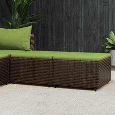 vidaXL Poggiapiedi Da Giardino Con Cuscini 2 pz in Polyrattan Marrone