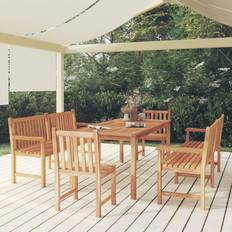 Legno Set da pranzo per patio vidaXL Giardino 5 pz in Legno Massello di Teak - Marrone Set da pranzo per patio