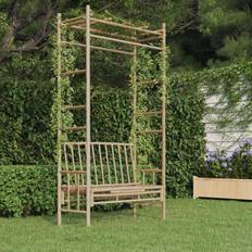 vidaXL Panca Con Pergola 116 cm In Bambé Panchina da Giardino