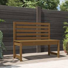 vidaXL Madera Maciza Pino Marrón Miel 109 cm Banco de Jardín