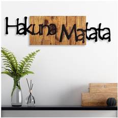 Métal Décorations Intérieures Décoration Murale En Bois Et Métal Walnut Hakuna Matata