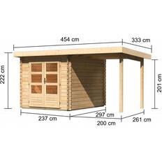 Braun Abstellräume & Schuppen Karibu Gartenhaus BASTRUP 4 237 (Gebäudefläche )