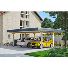 Beige Gartenhäuser SKAN HOLZ Carport Wendland 630 (Gebäudefläche )