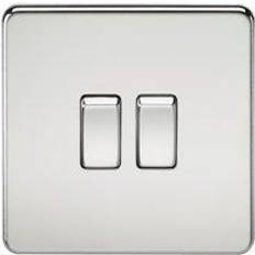Knightsbridge Screwless 10AX 2G 2-Way Switch Polished Chrome SF3000PC Polished Chrome