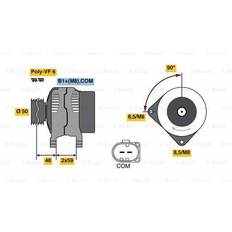 Bosch Générateurs Bosch 0 986 081 340 14V 140A Audi: A4 B8 Berline, A4 B8 Avant, Q5