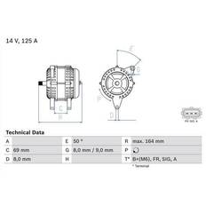Bosch Alternator 4918 125 A 14 V