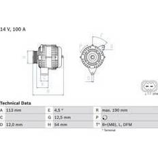 Bosch 0 986 081 410 Alternador 14V 100A OPEL Astra H Hatchback Zafira B GTC