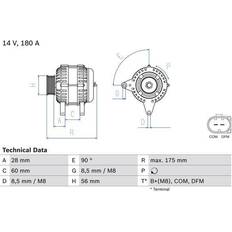 8009 Bosch Alternator 8009 180 A