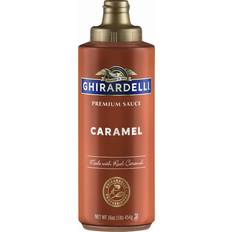 Ghirardelli chocolate sauce, white chocolate flavored sauce, caramel