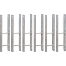vidaXL Picchetti Per Recinzione 6 Pz Argento 14x6x60 cm Acciaio Zincato