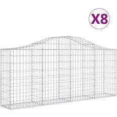 vidaXL Gabionen mit Hochbogen 8 Stk 200x30x80/100 cm