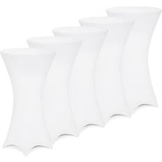 Deuba Bar Table Cover 5 Pcs Set White 60 cm Tablecloth White (60x)