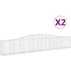 vidaXL buede gabionkurve 2 stk. 400x30x60/80 galvaniseret jern