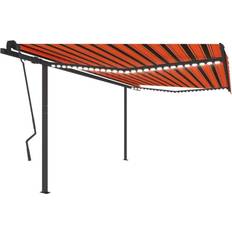 vidaXL Tenda Automatica Sensore Vento E Led 4.5x3.5 m Arancio Marrone Arredo Giardino