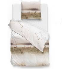 Beige Duvet Covers ZO! Flanell Bettwäsche Nizan Reh Hirsch 135x200. Duvet Cover White, Brown, Beige (200x135cm)